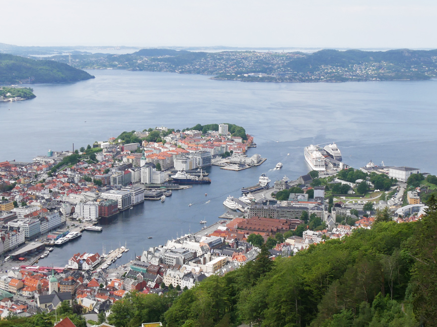 View of Bergen from Mount Fl&oslash;yen