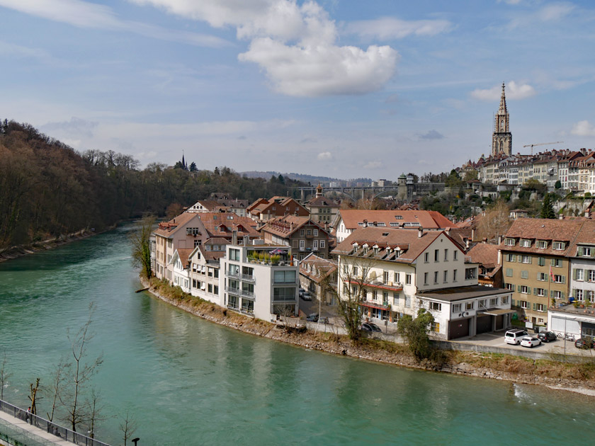View of Bern and the River Aare from the B&auml;rengraben Trail