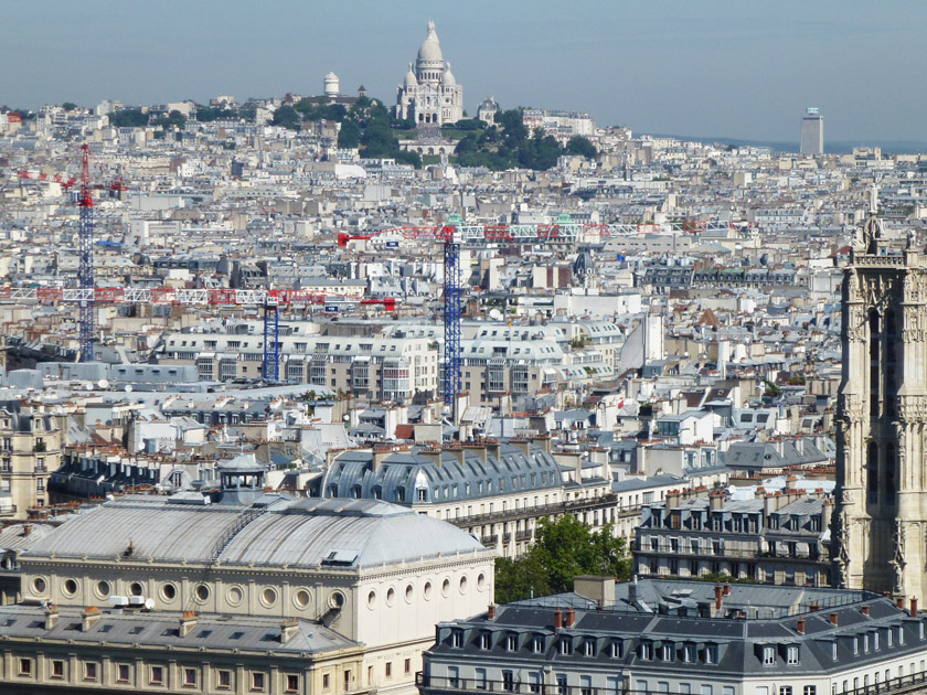 Montmartre and Sacre Coeur from Cath&eacute;drale Notre-Dame